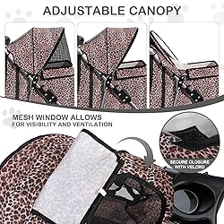MoNiBloom 3 Wheels Pet Dog Cat Stroller for Small