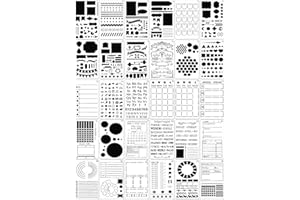 Tenare 30 Pcs Journal Stencils Planner Plastic Ultimate Productivity Dot DIY Drawing Templates Set for Notebook Scrapbook Christmas Cards Decor, 4 x 7 Inch(Stylish Style)