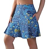 beroy Women's Swim Skirts Swimsuit Bottoms High Waisted Swimming Skorts with Zipper Pockets Bathing Suit Tummy Control