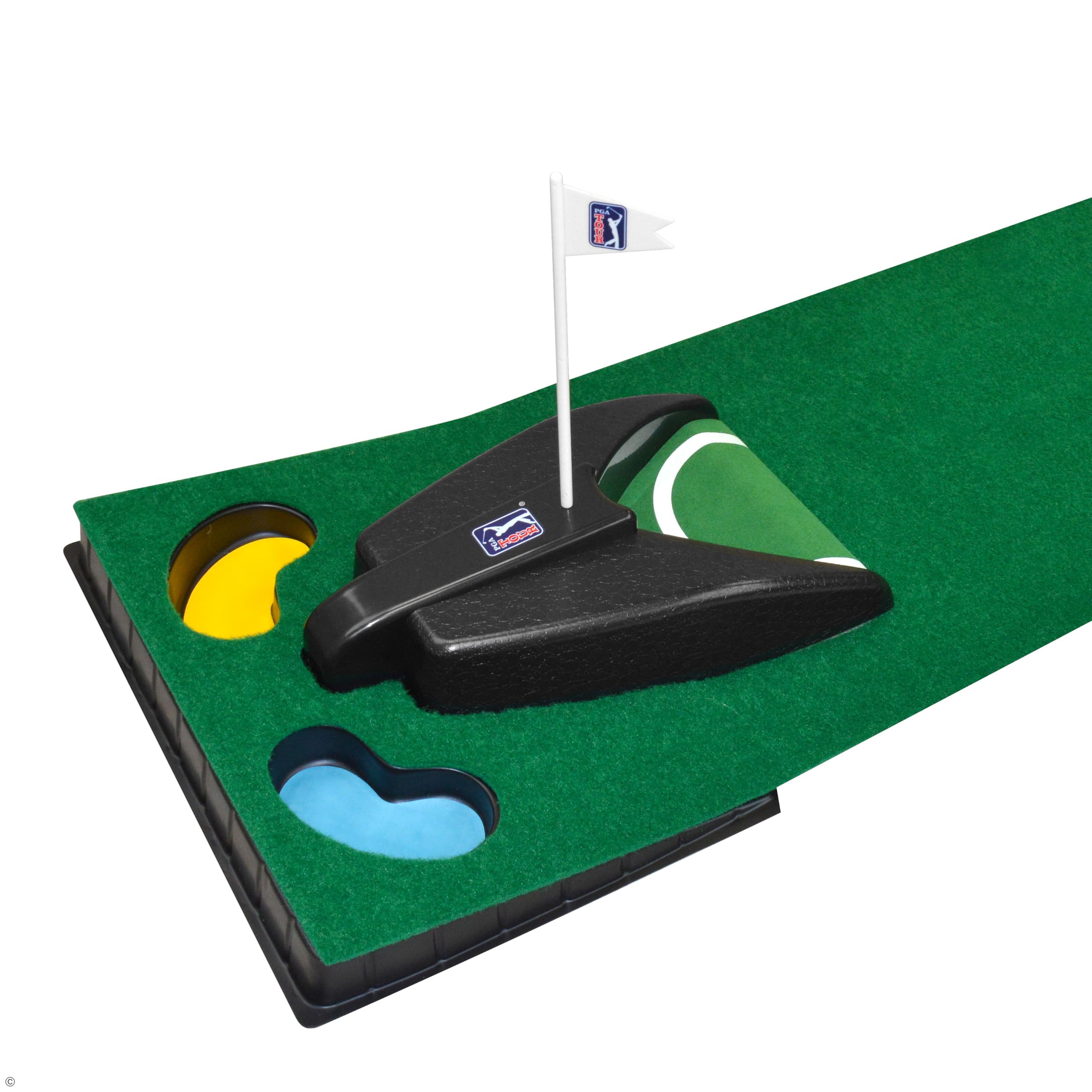 PGA TOUR 6ft Automatic Golf Ball Return Putting Mat - Green, Artificial Turf, Perfect Golf Accessory & Gift for Men