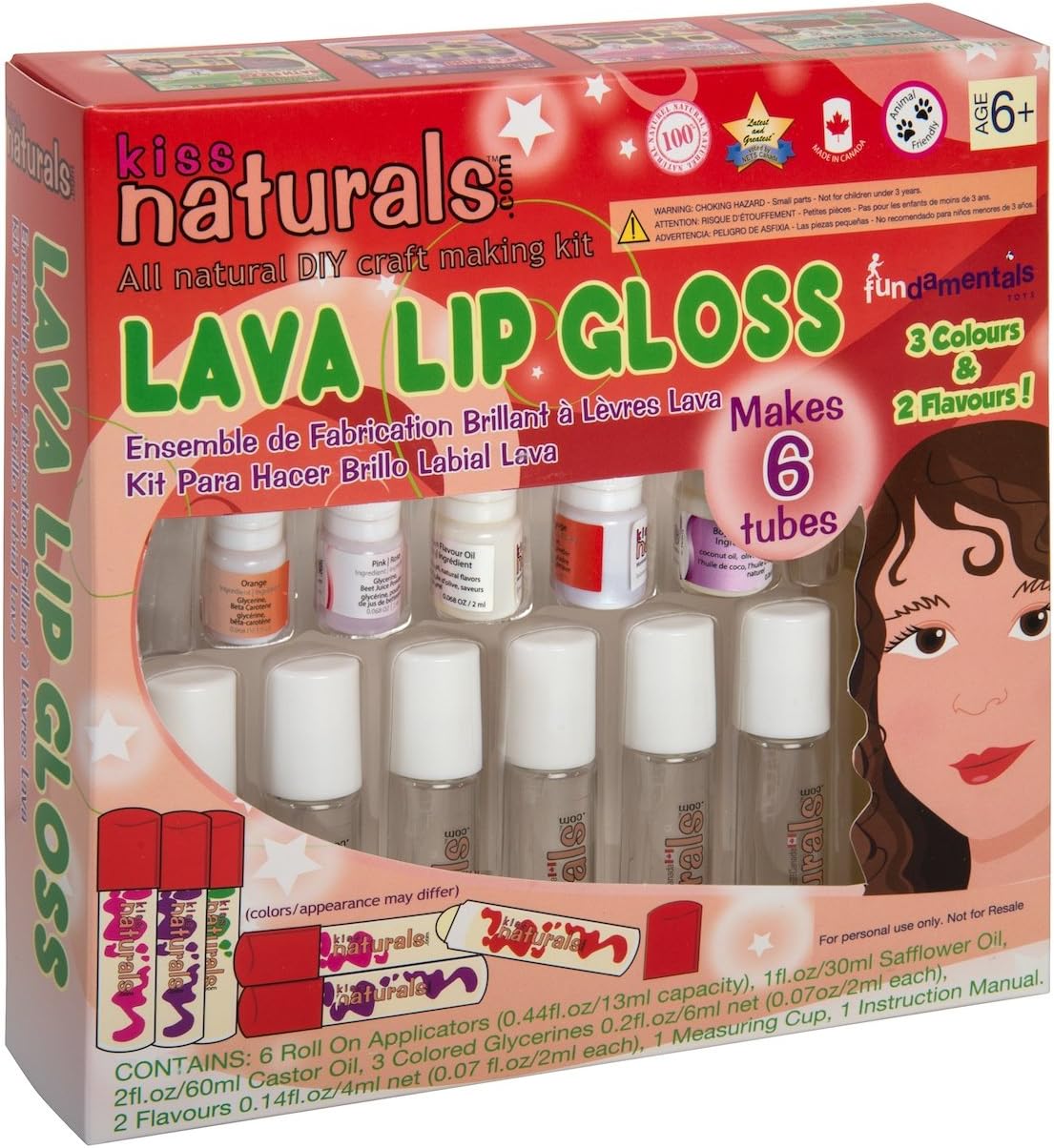 Kiss Naturals DIY Lava Lip Gloss Making Kit, Kites & Wind Spinners