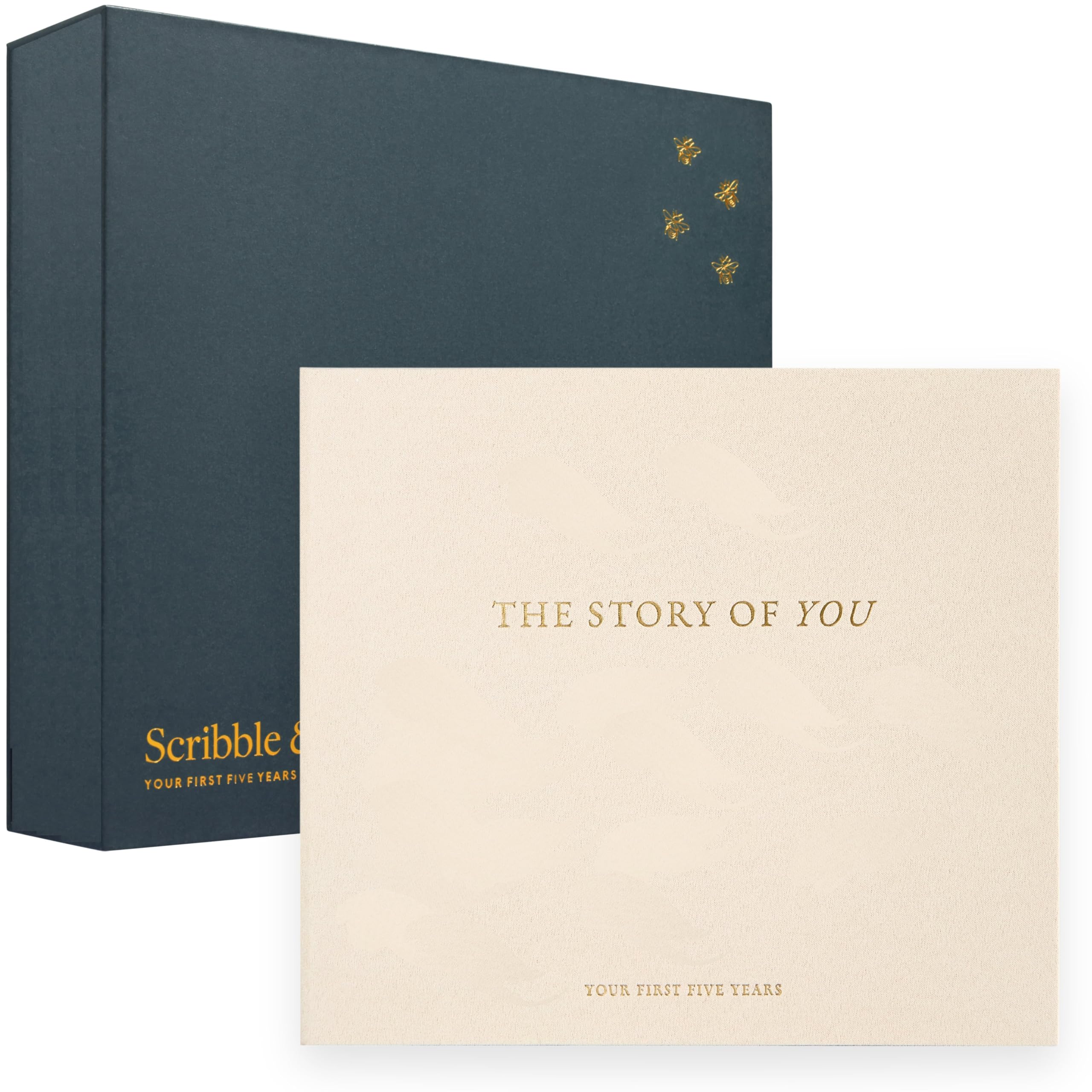 Scribble & Dot™ Baby Journal Memory Book | Elegant Keepsake for Newborn to Age 5 | Gift-Ready with Tissue wrap & Box | Perfect for Showers & Pregnancy Gifts