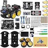 ELEGOO UNO R3 Project Smart Robot Car Kit V4 with UNO R3, Line Tracking Module, Ultrasonic Sensor, IR Remote Control etc. Int