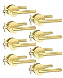 Asidrama 8 Pack Privacy Gold Door Handles, Door