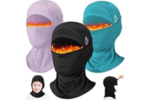 Eurzom 3 Pcs Kid Winter Balaclava Ski Mask for Boy Girl Moveable Windproof Thermal Ski Mask