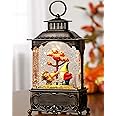 Fall Snow Globe Lantern,Fall Decorations for Home with Gnome and Turkey, Snow Globe Glittering, Snow Globe Fall Harvest Day Decorations Snowing Globe with Timer for Autumn Thanksgiving