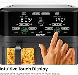 Chefman 5.6L Dual Air Fryer Oven with 2 Baskets Sync Finish Hi-Fry 2100W Black view 4