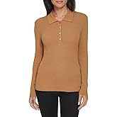 Calvin Klein Womens Long Sleeve Collar Button Up Sweater
