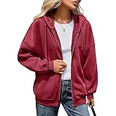 Vidifid Oversized Zip Up Hoodies for Women Acid Wash Sweatshirts Fall Winter Y2k Clothes Jackets Vintage Streetwear