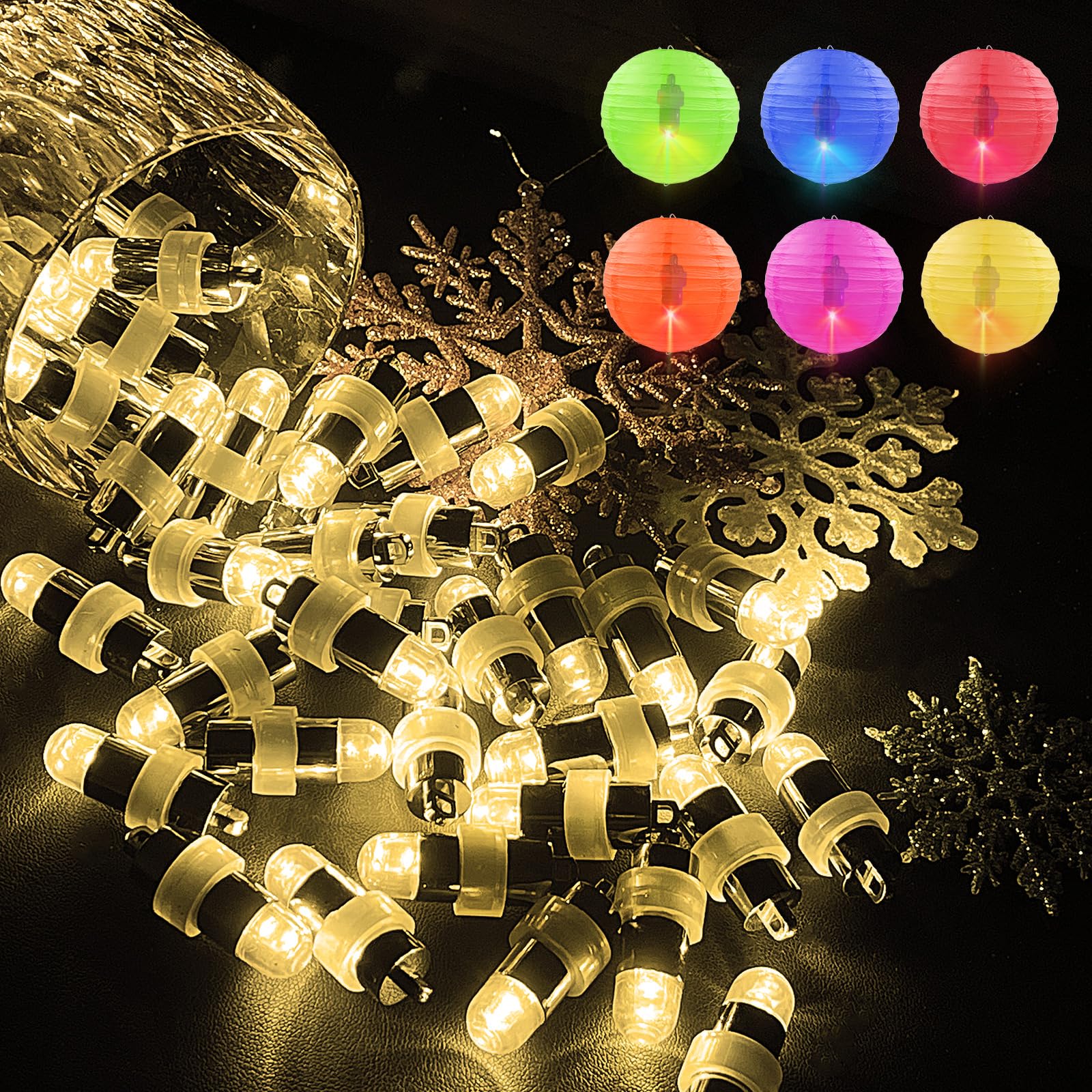Photo 1 of 25pcs LED Balloon Lights Warm White, Mini Paper Lantern Lights Waterproof Mini Balloon Lights Battery Operated LED Party Lights for Paper Lantern Balloons Halloween Wedding Christmas Party Decoration