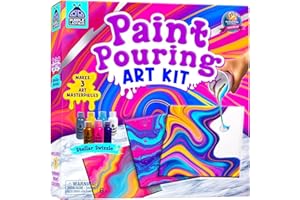 PURPLE LADYBUG Paint Pouring Art Kit - Art and Crafts for Kids Ages 8-12, Gifts for 6 7 8 9 10 11 12 Year Old Boys & Girls Christmas Gift Ideas, Birthday Gifts for Girls, Tween & Teen Girl - DIY Painting Kit