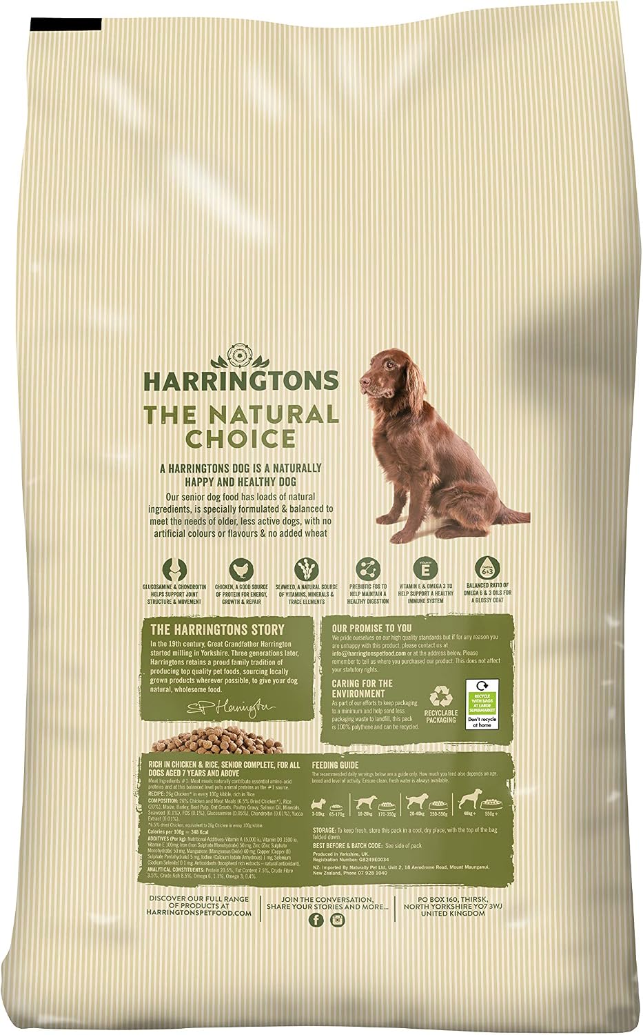 Harringtons Complete Senior Dry Dog Food Chicken & Rice 15kg - Made with All Natural Ingredients, 15 kg (Pack of 1) - Image 3