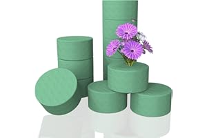 WANBAO 12 Pcs 3 Inch Round Floral Foam Blocks for Fresh and Artificial Flowers Arrangements, Dry and Wet Floral Foam for Wedding, Aisle Flowers, Party Decoration and Florist