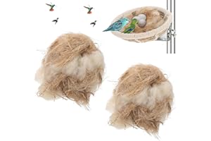 2 Pack Natural Bird Nesting Material - Safe Nesting Mix for Hummingbirds, Canaries, Finches, Parakeets - Cage, Garden & Tree 