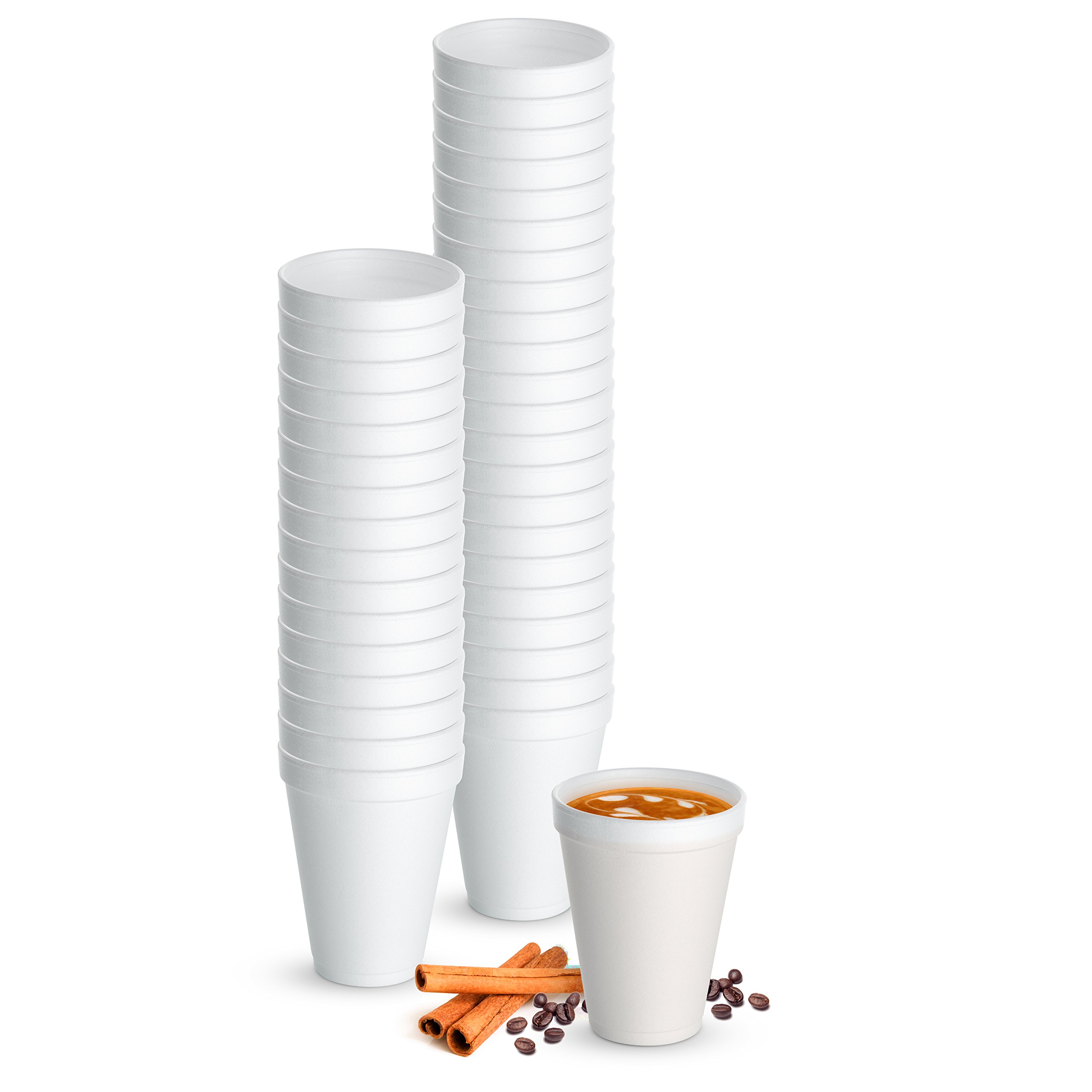 12 Oz. White Disposable Drink Foam Cups Hot and Cold Coffee Cup (Pack
