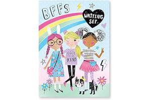 Cute Stationary Set for Girls by Jewelkeeper - 30 Sheets Stationary Letter Paper with 20 Envelopes, Stickers, and Seals - Fun Rainbow Design Letter Writing Kit for Kids - Cool Girls Stationery Set