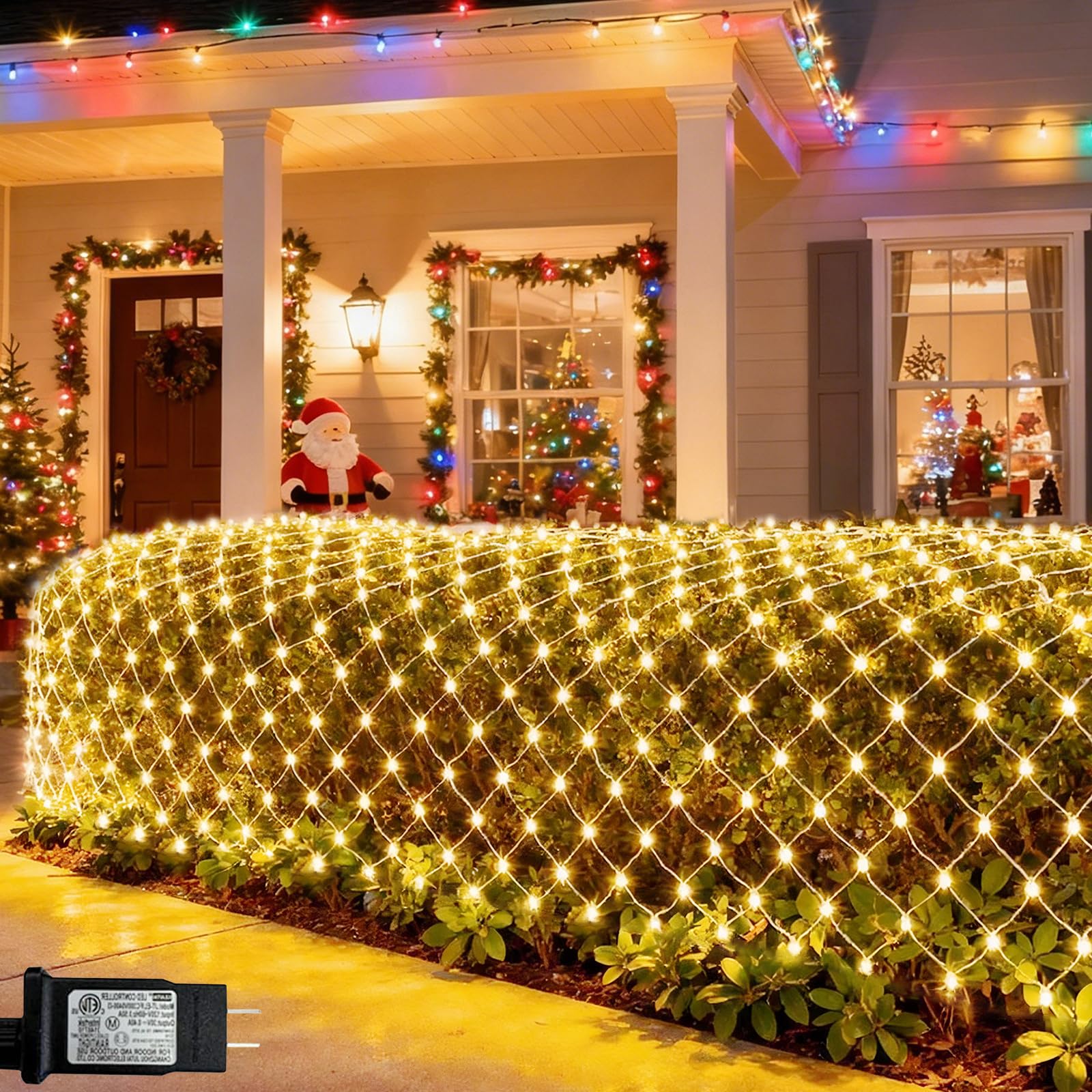 Photo 1 of ***(PARTS ONLY/ NON FUNCTIONAL)***Christmas Net Lights, 360 LED Outdoor Net Mesh Lights for Bushes 21x5 ft, 8 Modes Waterproof Twinkle String Lights Connectable for Christmas Hedge Yard Garden Decor, Warm White