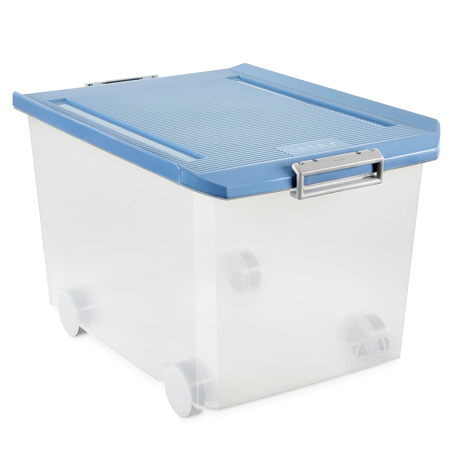 Interesante caja multiusos de 60l con ruedas y tapa. Opción de colores.