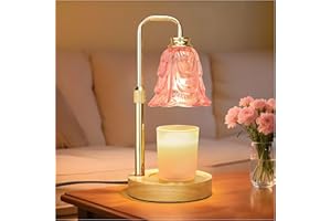 XJZJY Candle Warmer Lamp with Timer Dimmer, Adjustable Height Pink Tulip Candle Wax Warmer, Christmas Birthday Gift for Mom Women, House Warming Gifts for New Home Bedroom Decor,Flower Pink
