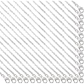 Forise 24pcs Necklace Chains Bulk 2mm Silver Plated Alloy Cable Links Chains for DIY Jewelry Making 18 Inches