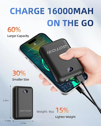 Type C Rechargeable Batteries 12000mAh Heated Vest Battery - Dual Output For Ororo & USB Devices Gobi Battery
