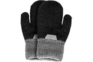 FGSS Kids Winter Stretch Knitted Mittens - Thick Warm Gloves for Boys Girls 4-7 Yrs