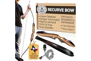 SOUTHWEST ARCHERY Spyder Takedown Recurve Bow - 62"-64" Hunting & Target Bow - Fast, Accurate, Versatile Handcrafted Riser - Fiber Glass Maple Limbs - 20-60lb Draw - Beginner to Intermediate