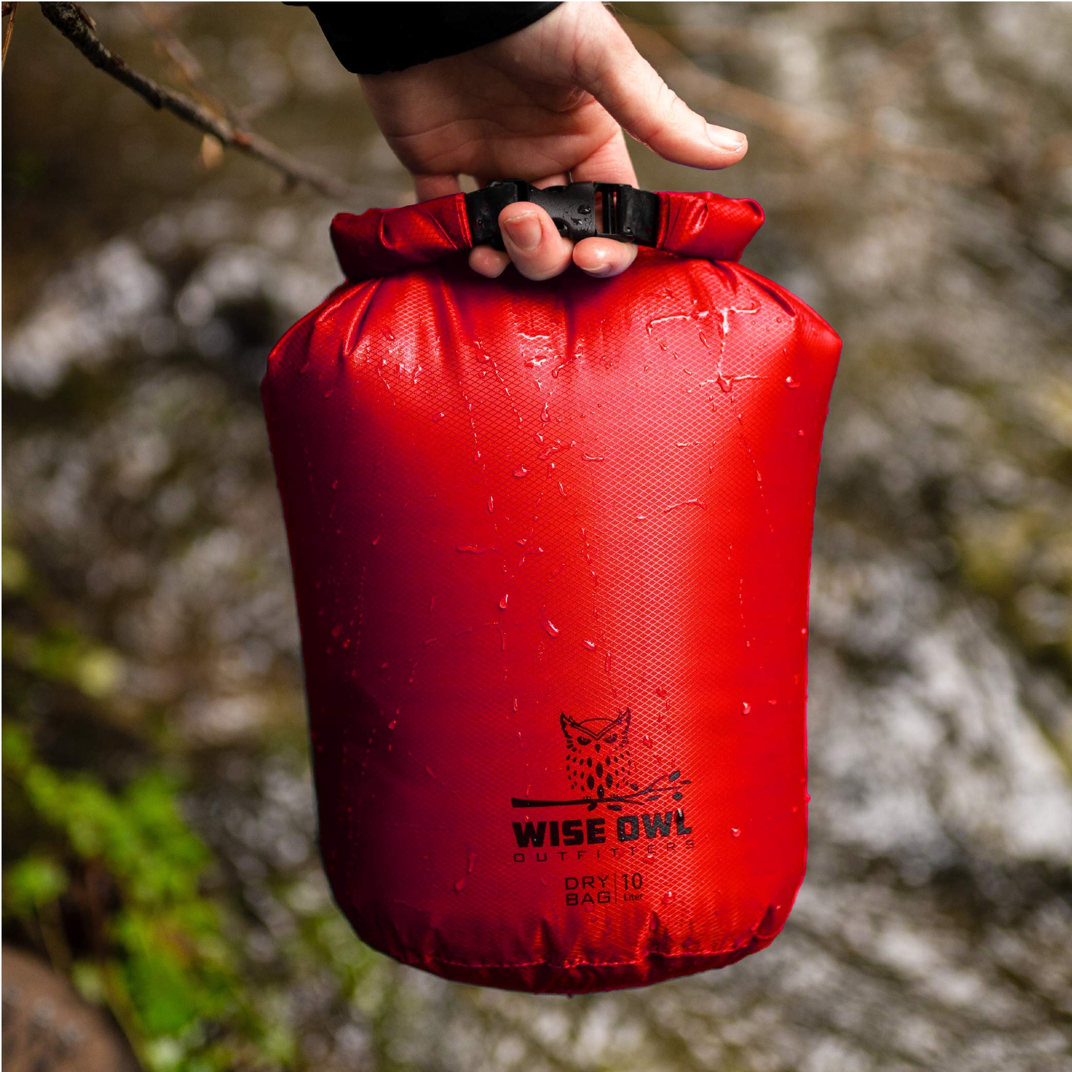 Carrier Bag Case, Waterproof Dry Bag - Ultra Durable 1pk or 3pk Airtight Bags - 5L, 10L, 20L Sizes - Diamond Ripstop Roll Top