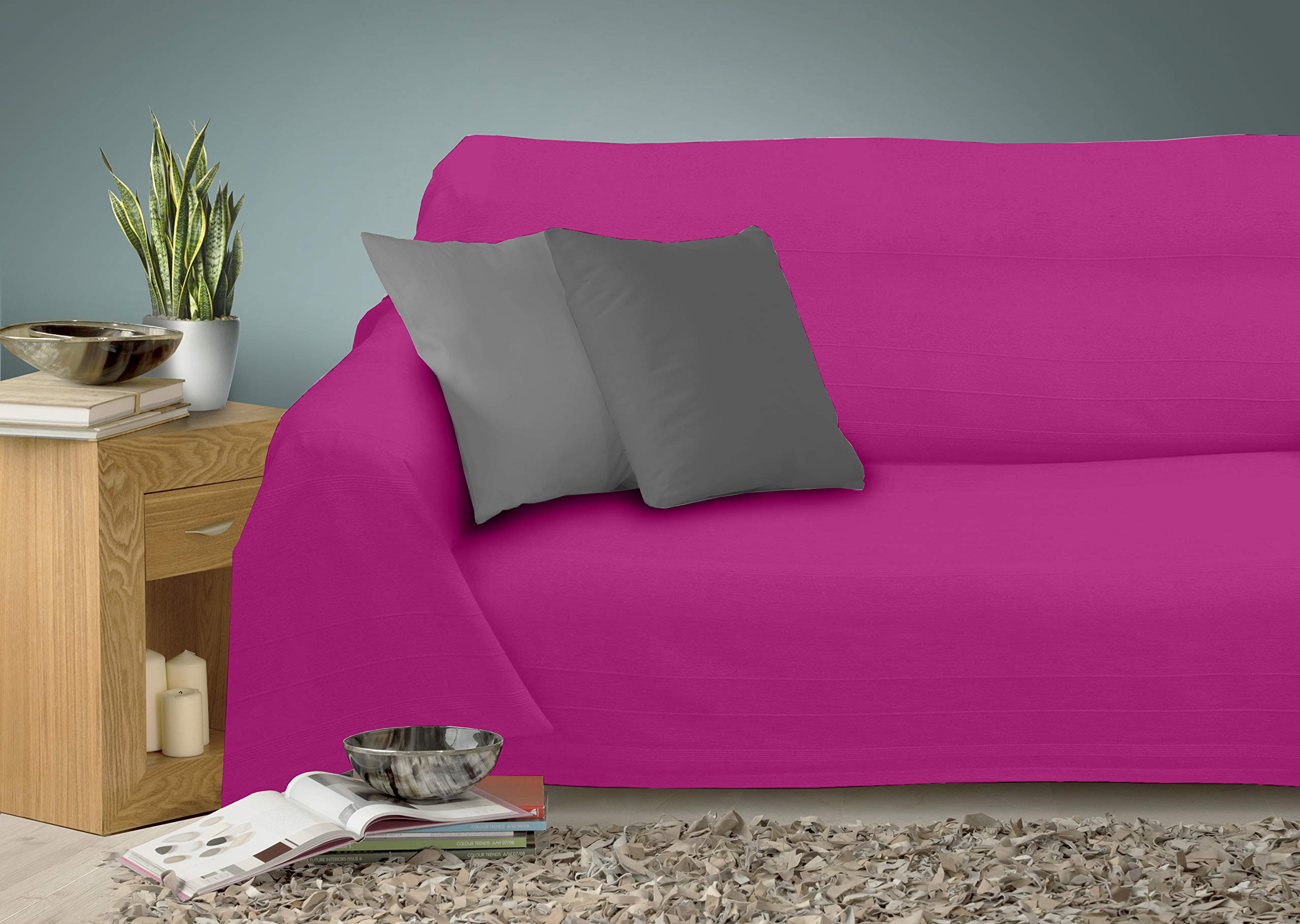 Miracle Home Caiman Multi-Purpose Quilt, 100% Cotton, Purple, 220 x 260 cm