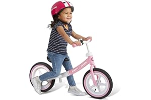 Radio Flyer Air Ride Balance Bike, Toddler Bike, Pink and White Bike for Ages 1.5-5 (Amazon Exclusive)