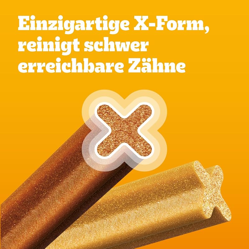DentaStix Hundesnack für mittelgroße Hunde (10-25kg), Zahnpflege-Snack mit Huhn und Rind, 1 Packung je 56 Stück (1 x 1.44 kg)