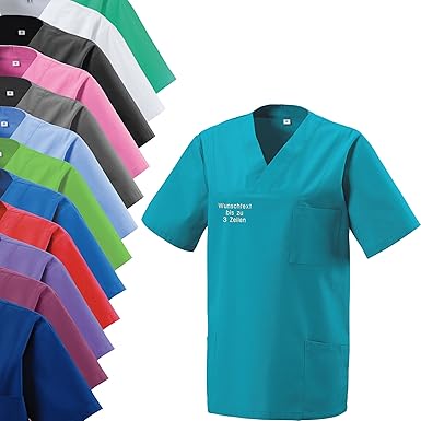 Nashville print factory Schlupfkasack mit Namen Bestickt OP-Kasack Schlupfjacke Schwesternkittel Kasak