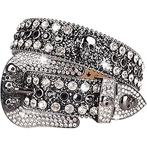 CHAUMET 純正品 ダンディティアラ ステンレスベルトカン MINGSUN Rhinestones Belt for Men Women, Skulls Belts Western