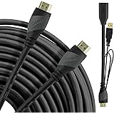HDMI Cable 100 Ft, GearIT Pro Series High Speed HDMI Cable (100 Feet / 30.48 Meters) Supports 4K 3D Audio Return Channel CL3 In-Wall Rated with Ethernet and Detachable Signal Booster Adapter, Black
