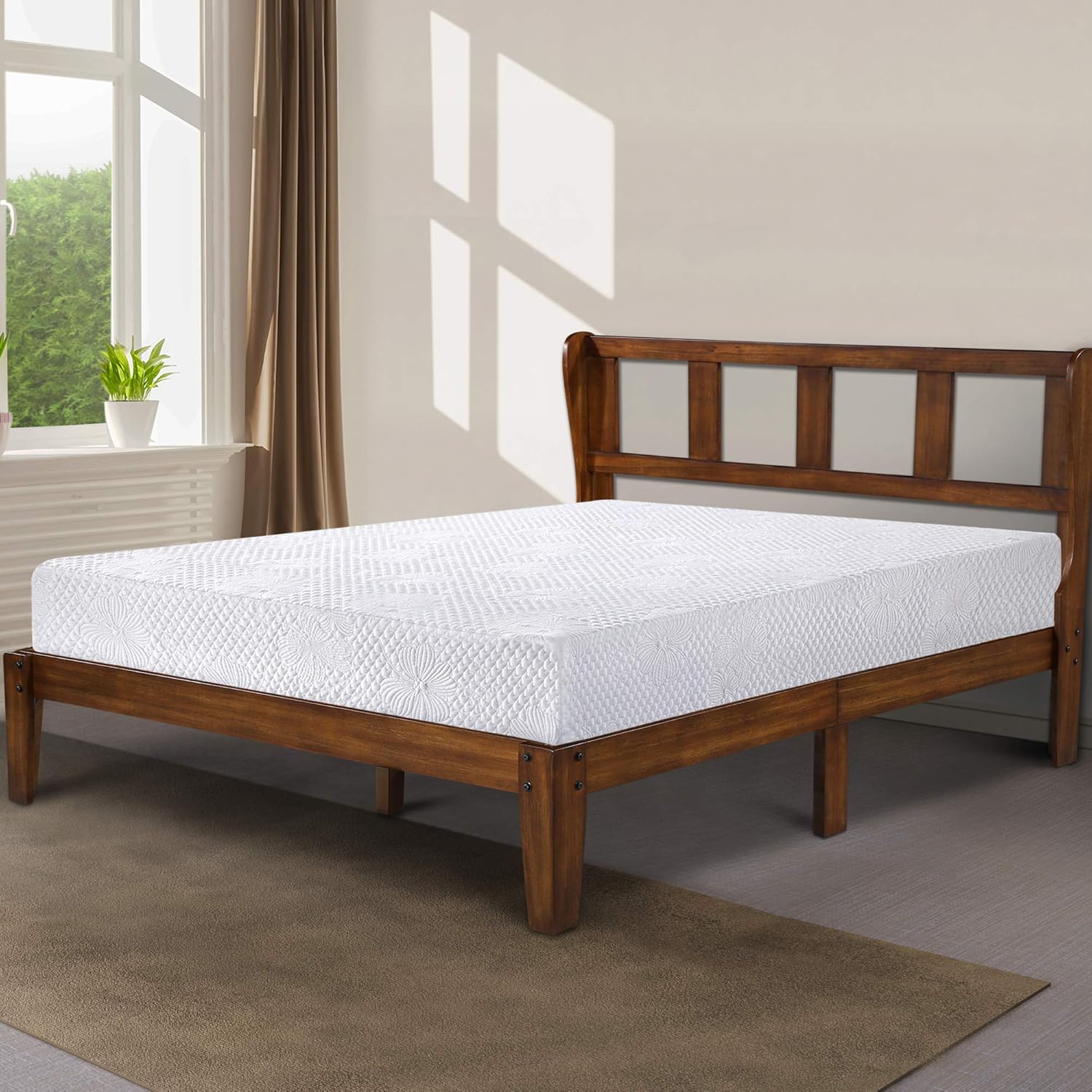 Best Platform Bed Frame King Wood With Headboard
