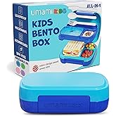 Umami All-in-1 Bento Box for Kids, Ice-pack & Utensils Included, 100% Leakproof & BPA free, Parents' favorite Lunch Box Kids (Ocean Blue, 23 oz)
