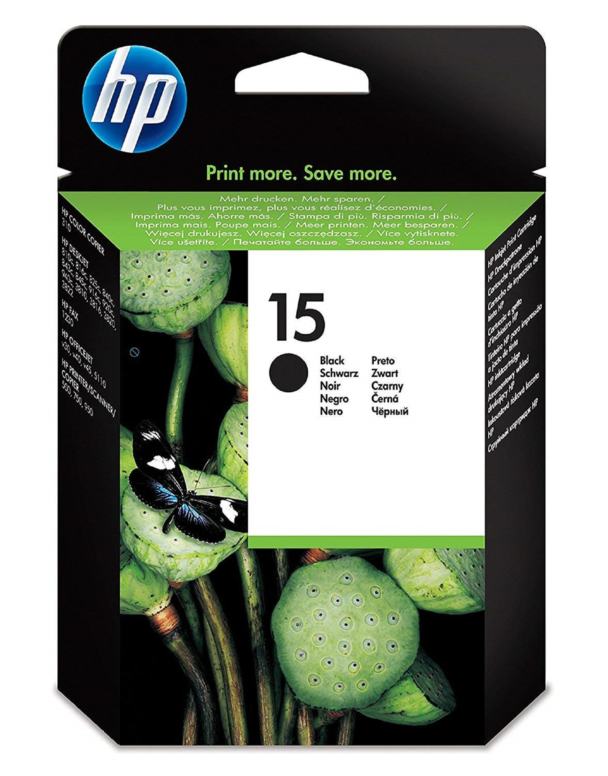 HP C6615DE 15 Large Original Ink Cartridge, Black, Single Pack