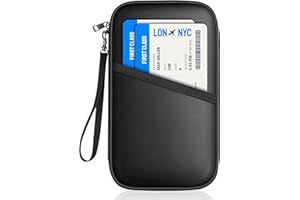 JUNDUN Family Passport Holder,RFID Blocking Upgraded Material Fireproof Passport Wallet for 4,Travel Document Organizer Case 