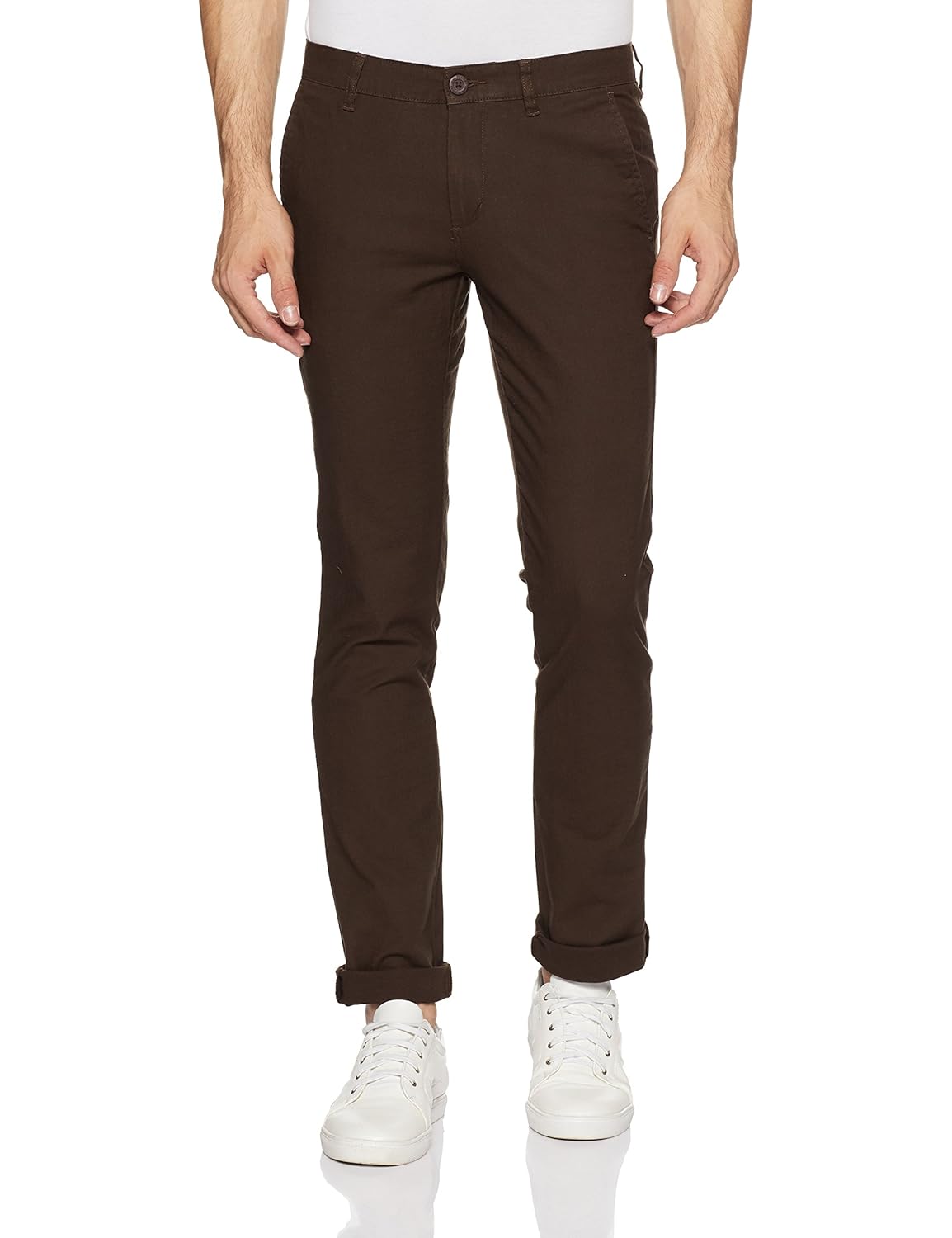 john players men's skinny fit cotton casual trousers