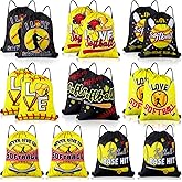 Honoson 16 Pcs Softball Drawstring Backpack Softball Goodie Bags Baseball Gift Bags Drawstring Backpack Baseball Party Favors Snack for Sports Team Birthday Party Supplies