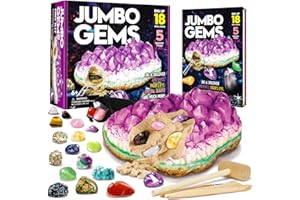 XXTOYS Gemstone Dig Kit - Discover 18 Real Gemstones and Crystals for Kids - Science Kits Activity, STEM Toys for Age 6+, Edu