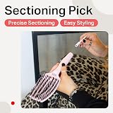 Olivia Garden Fingerbrush Care Iconic Medium Pastel Pink Detangling Brush view 7