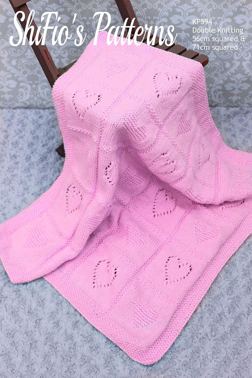 Knitting Pattern for Babies Heart Blanket 2 Heart Designs in Squares,Baby Afghan Blanket Pattern, Baby Knitting Pattern - Image 3