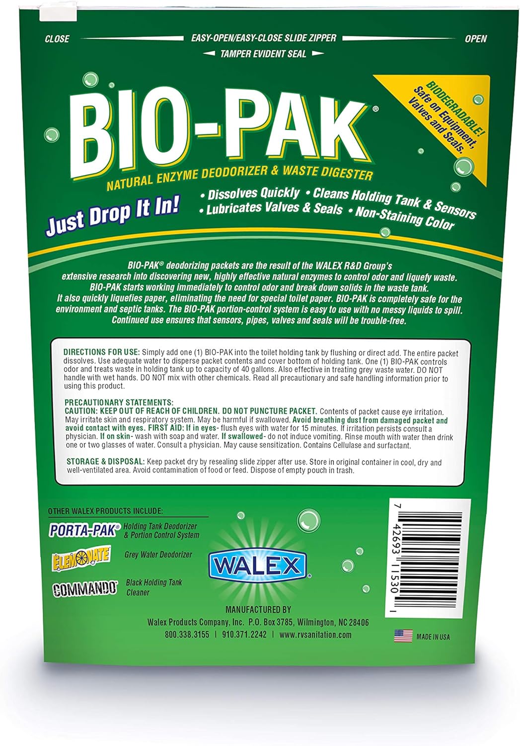 Walex TOI-11530 Bio-Pak Holding Tank Deodorizer - Pack of 10: Automotive
