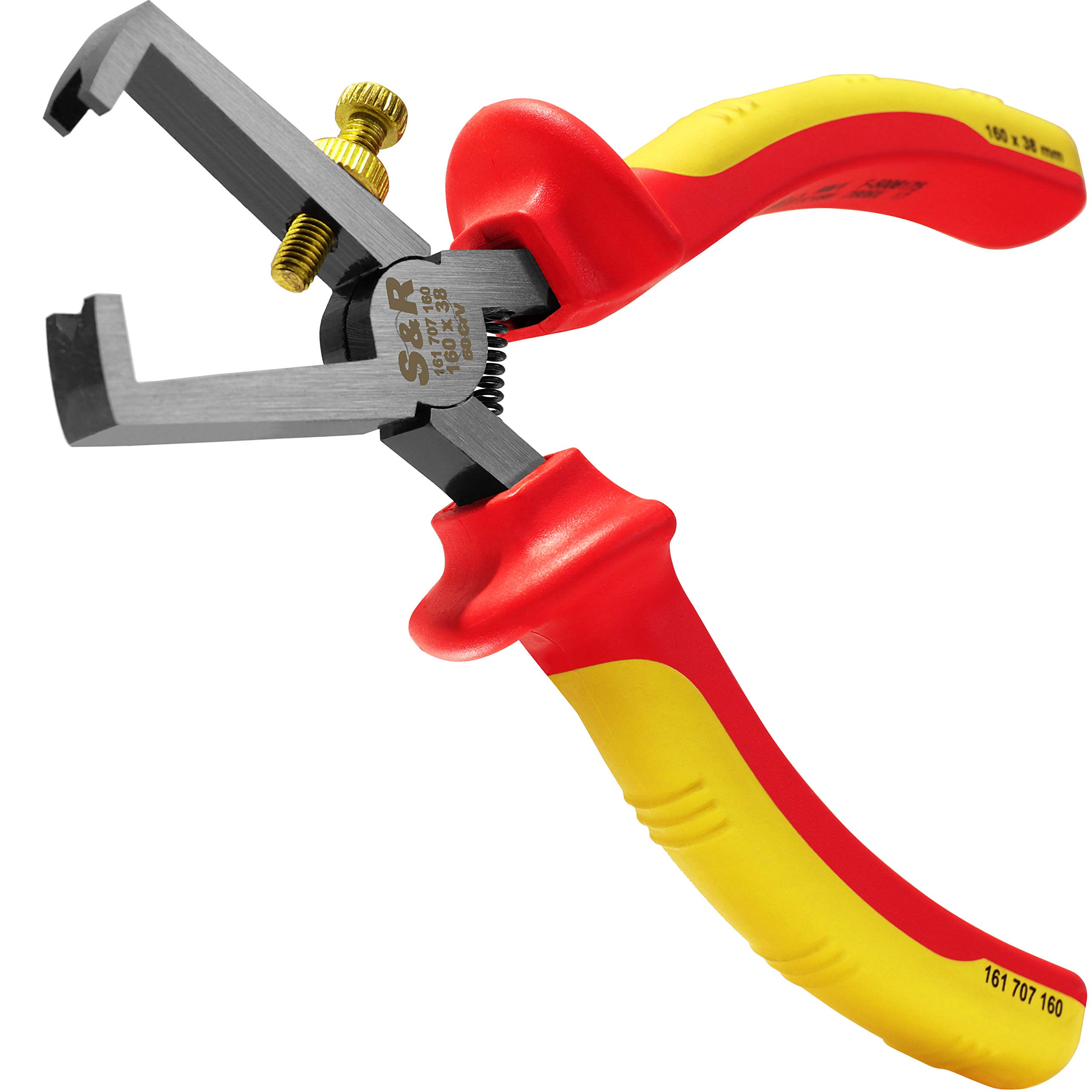 S&R VDE Stripping Pliers 160mm – 1000V Insulated Wire Stripper | Chrome Vanadium Steel | Precision Electrical Tool for Safe Cable Stripping