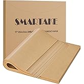SMARTAKE 200 Pcs Parchment Paper Baking Sheets, 17x26 Inches Non-Stick Precut Baking Parchment, for Baking Grilling Steaming Bread Cup Cake Cookie and More (Unbleached)