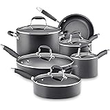 Anolon Advanced Hard Anodized Nonstick Cookware Pots and Pans Set, 11 Piece, Graphite
