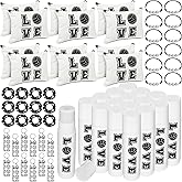 Heigble 60 Pcs Volleyball Gifts Volleyball Party Favors Volleyball 12 Cosmetic Makeup Bags 12 Hair Scrunchies 12 Charm Bracelet 12 Lip Balm 12 Volleyball Lipstick Holder Keychain for Team Gifts