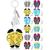 Glitopper 24 Pcs Employee Appreciation Gifts Bulk Thank You for All You Do Socks Keychains for Staff Coworker Team