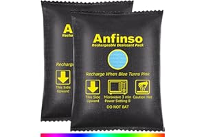 Anfinso Rechargeable Car Dehumidifier Silica Gel Desiccant, 300g [2 Packs] Reusable Moisture Absorbers Bags, Desiccant for Gu